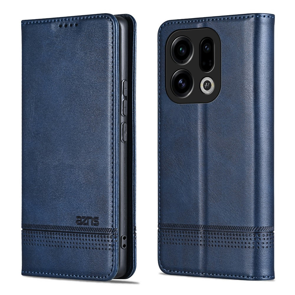 AZNS For Oppo Find X9 5G Case Cowhide Texture PU Leather Wallet Phone Cover