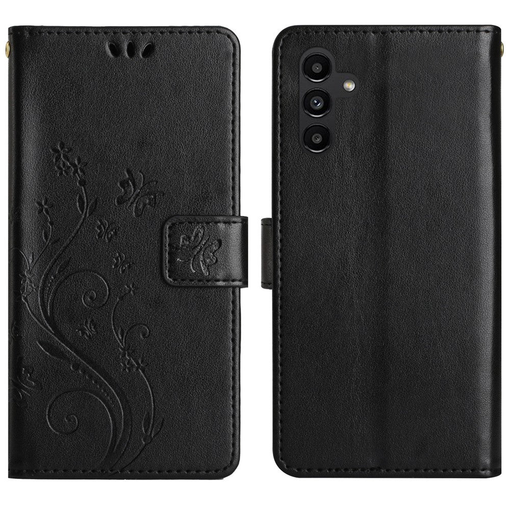 For Samsung Galaxy S26 / S26 Pro Leather Wallet Case Butterfly Flower Imprinted Phone Cover with Strap