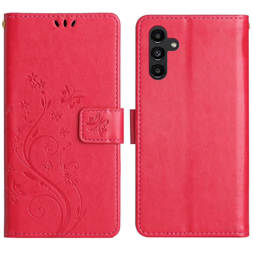 For Samsung Galaxy S26 / S26 Pro Leather Wallet Case Butterfly Flower Imprinted Phone Cover with Strap
