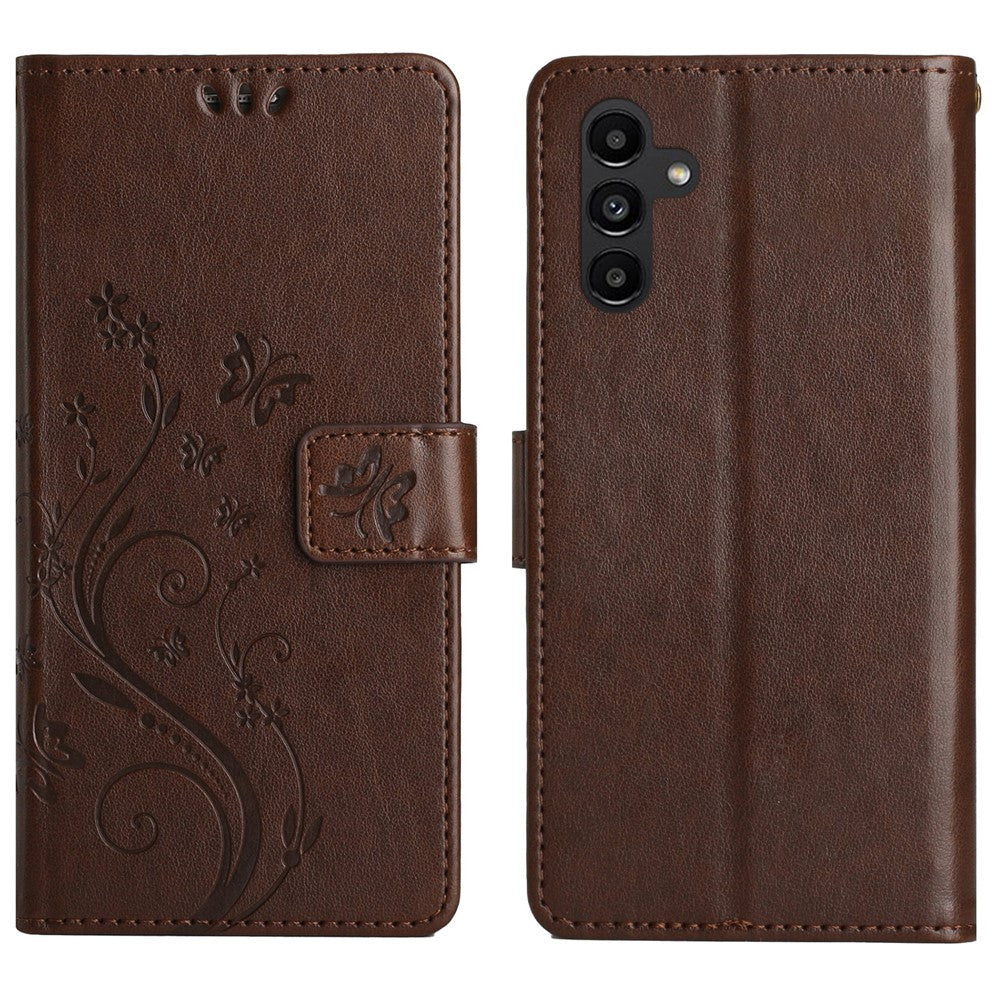 For Samsung Galaxy S26 / S26 Pro Leather Wallet Case Butterfly Flower Imprinted Phone Cover with Strap