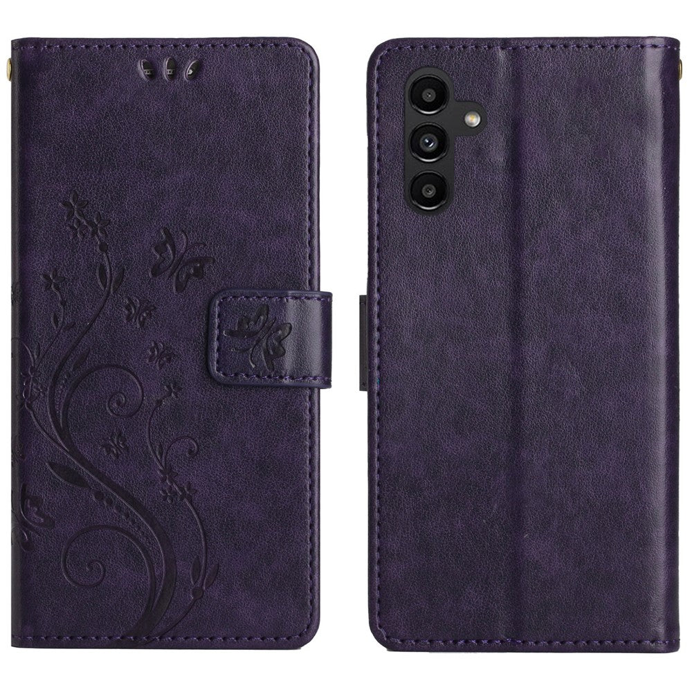 For Samsung Galaxy S26 / S26 Pro Leather Wallet Case Butterfly Flower Imprinted Phone Cover with Strap