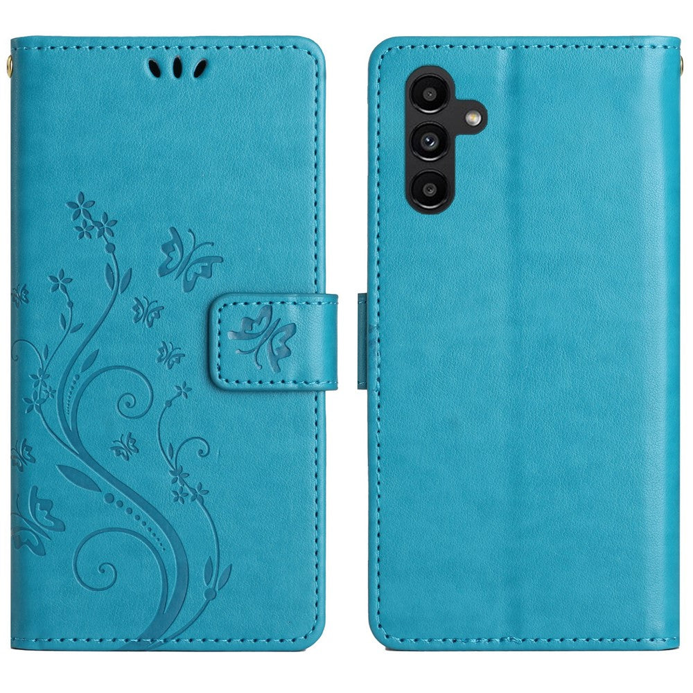 For Samsung Galaxy S26 / S26 Pro Leather Wallet Case Butterfly Flower Imprinted Phone Cover with Strap