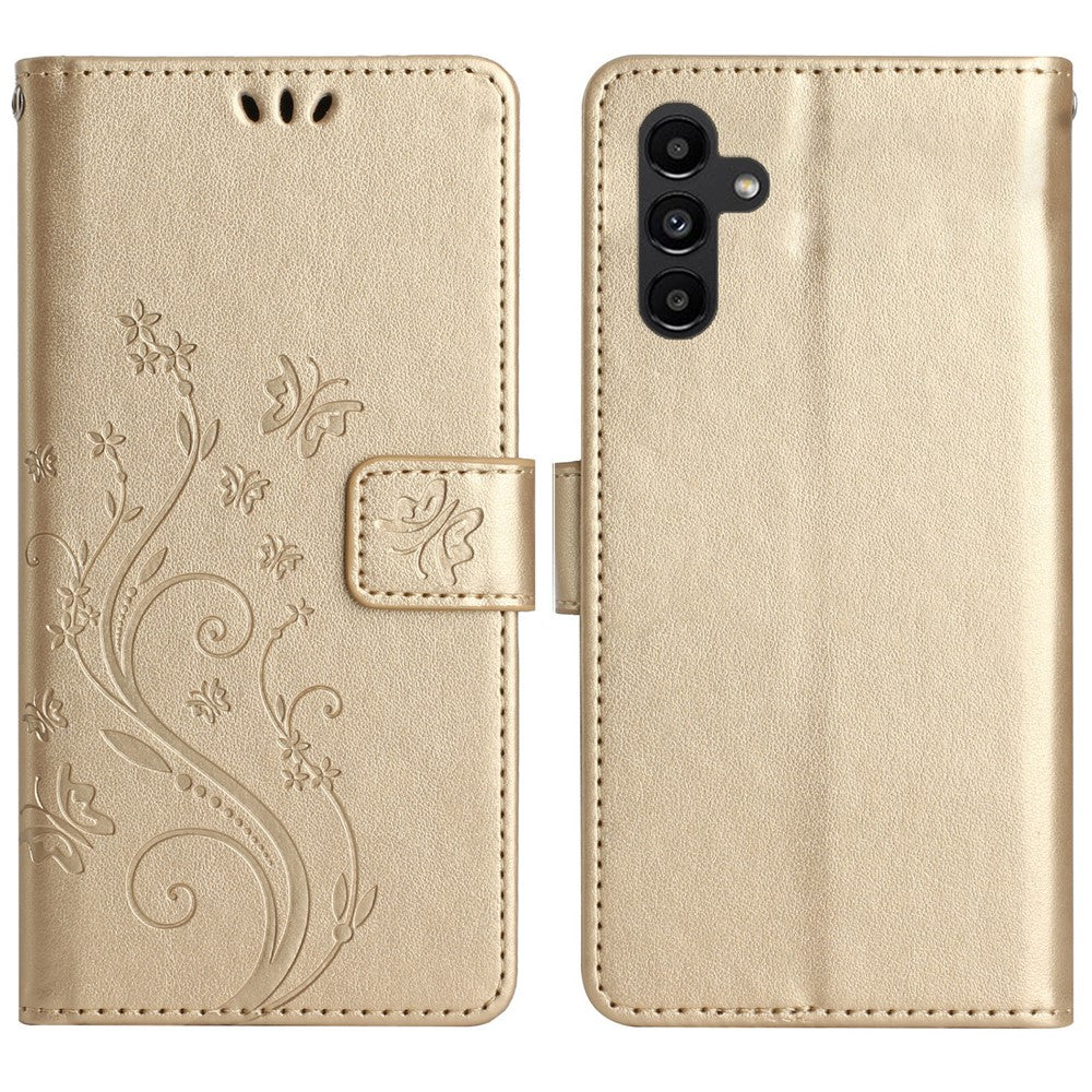 For Samsung Galaxy S26 / S26 Pro Leather Wallet Case Butterfly Flower Imprinted Phone Cover with Strap