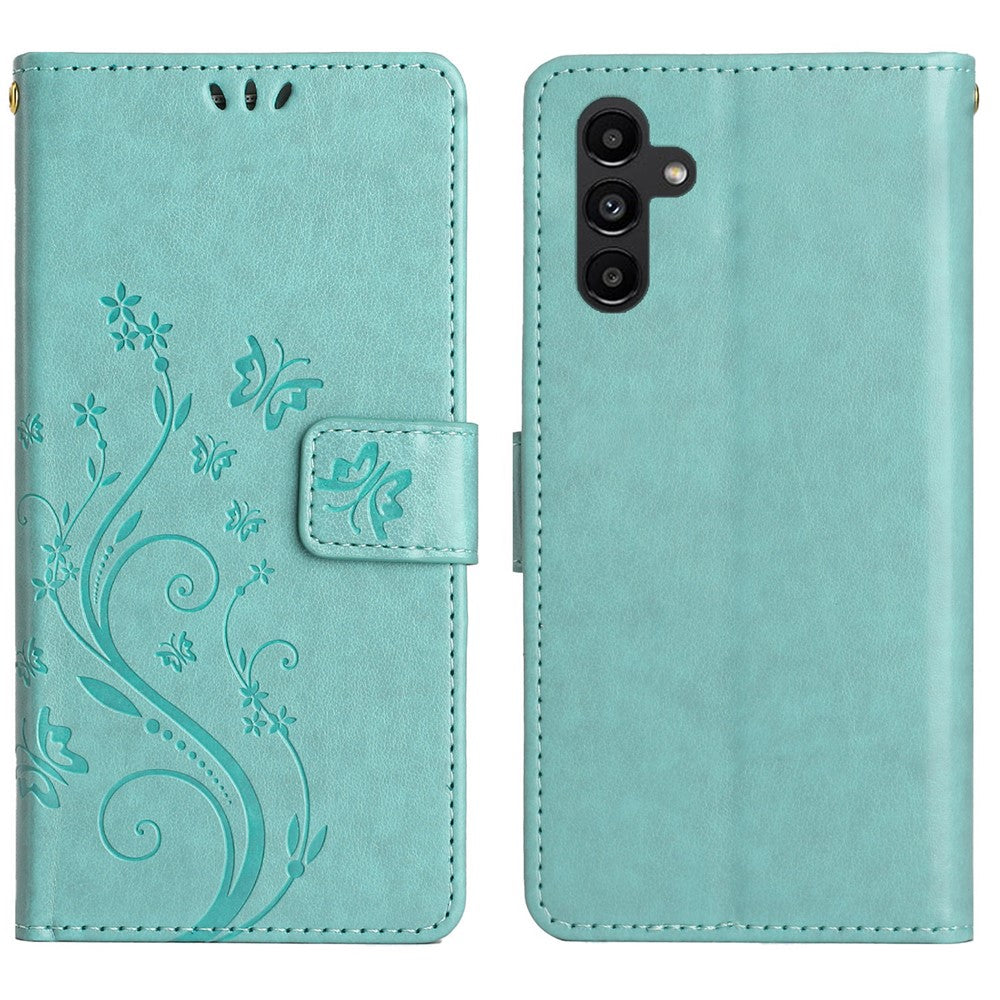 For Samsung Galaxy S26 / S26 Pro Leather Wallet Case Butterfly Flower Imprinted Phone Cover with Strap