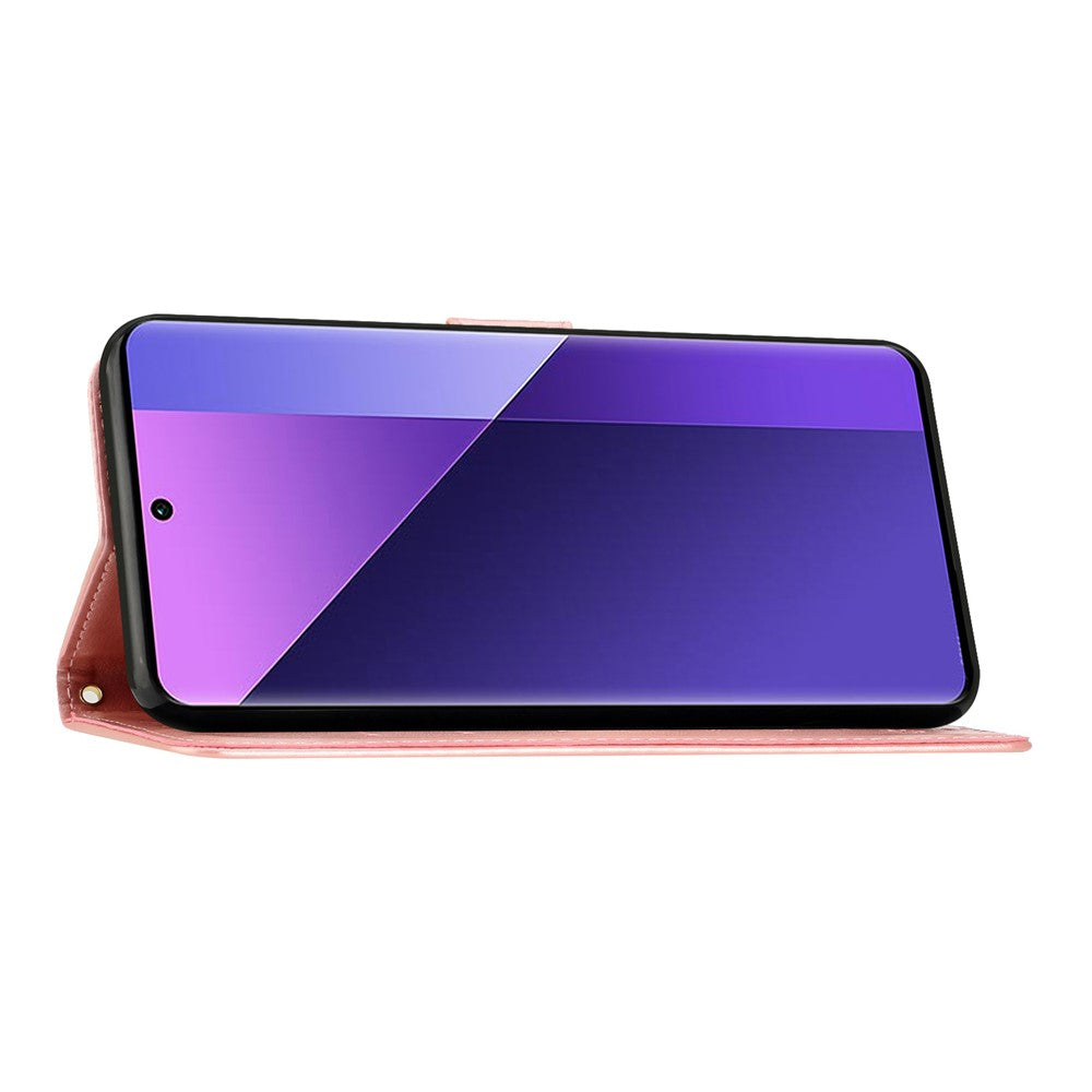 For Samsung Galaxy S26 Ultra Leather Wallet Case Butterfly Flower Imprinted Phone Cover with Strap