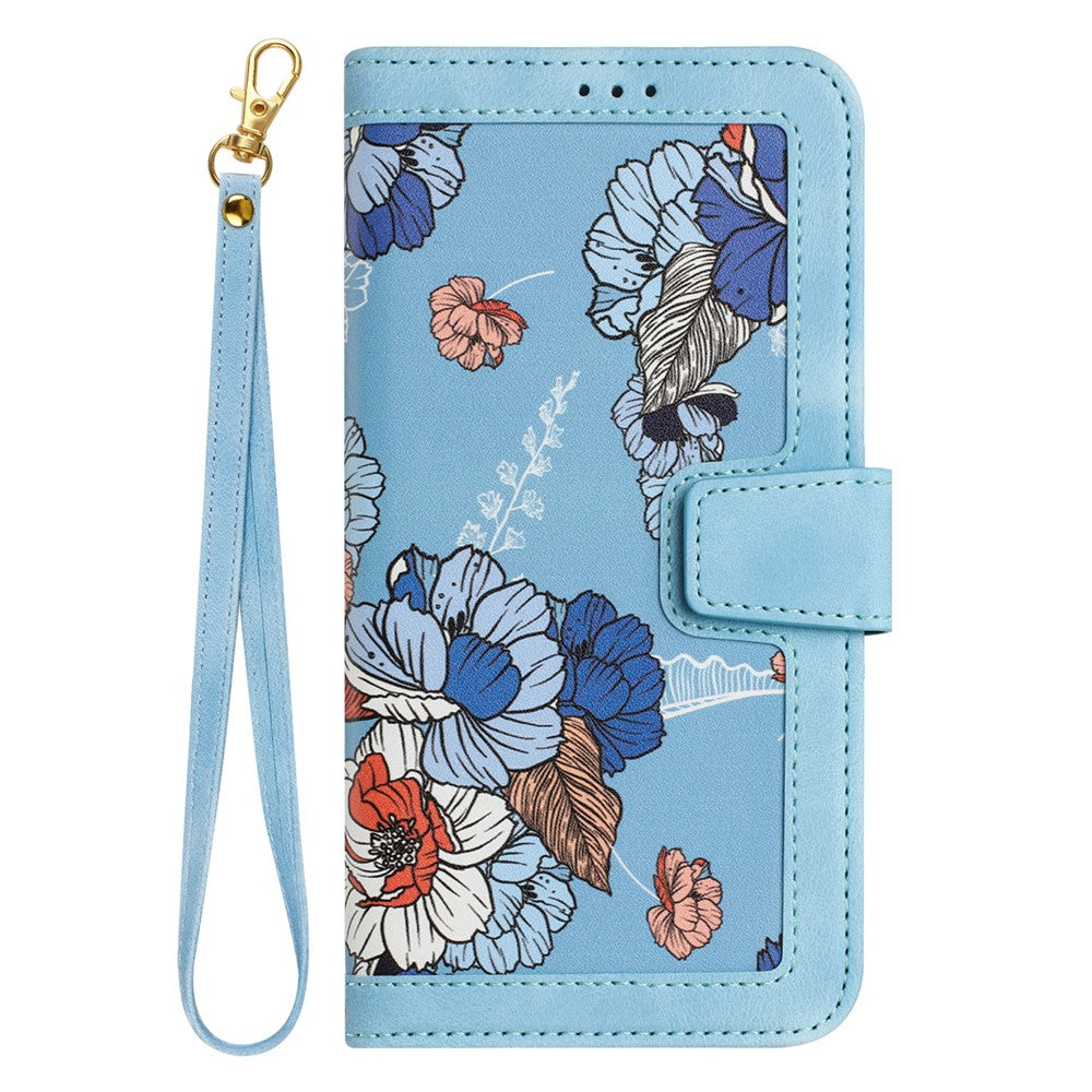 For Samsung Galaxy S26 Edge Case PU Leather Floral Phone Cover with Card Slots