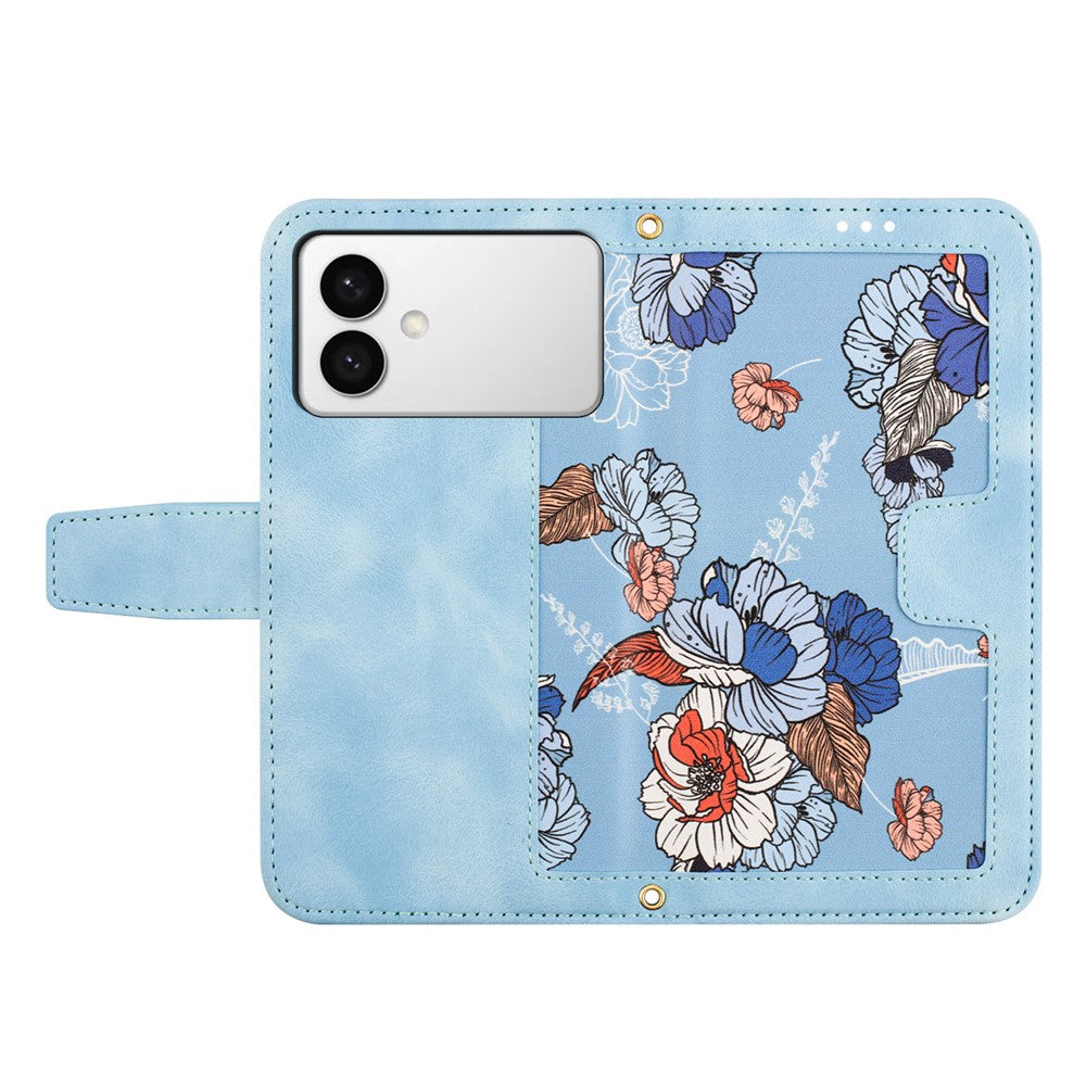 For Samsung Galaxy S26 Edge Case PU Leather Floral Phone Cover with Card Slots