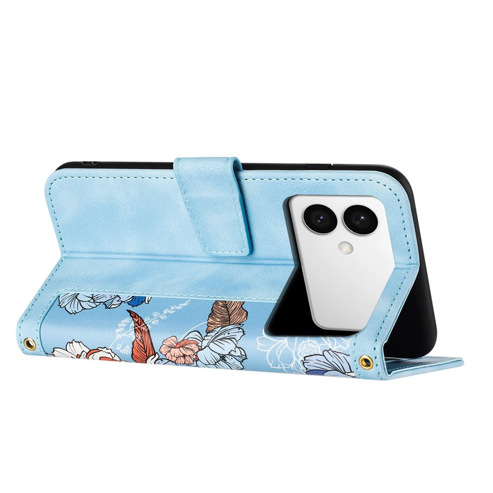 For Samsung Galaxy S26 Edge Case PU Leather Floral Phone Cover with Card Slots