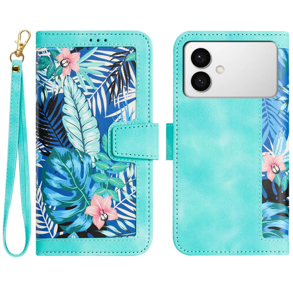 For Samsung Galaxy S26 Edge Case PU Leather Floral Phone Cover with Card Slots