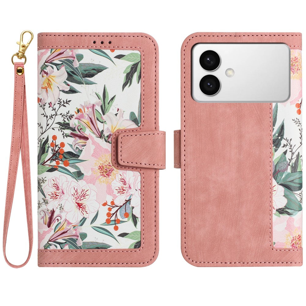 For Samsung Galaxy S26 Edge Case PU Leather Floral Phone Cover with Card Slots