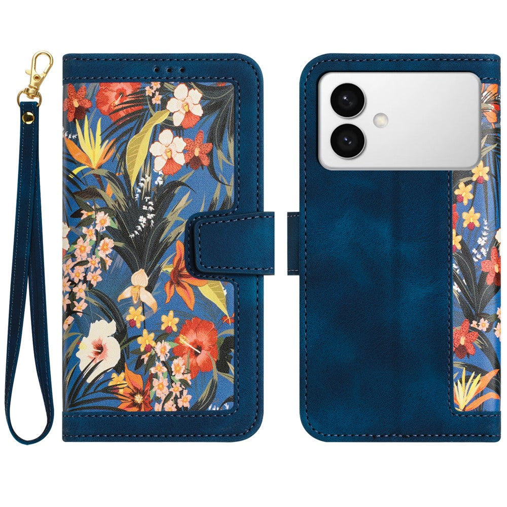 For Samsung Galaxy S26 Edge Case PU Leather Floral Phone Cover with Card Slots