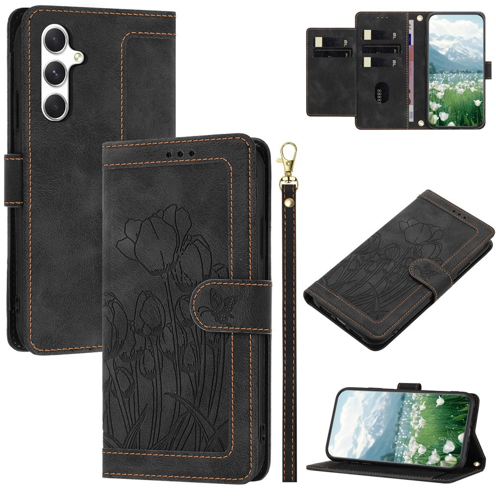 For Samsung Galaxy S26 / S26 Pro Case Tulip Leather Phone Cover with 5 Card Slots Wallet