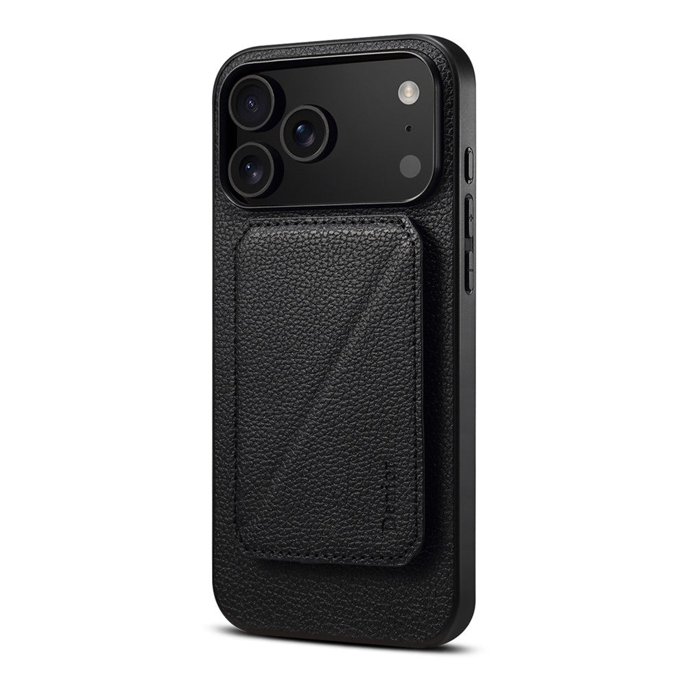 DENIOR D29 For iPhone 17 Pro Magnetic Case Leather Back Phone Cover with Detachable Card Holder