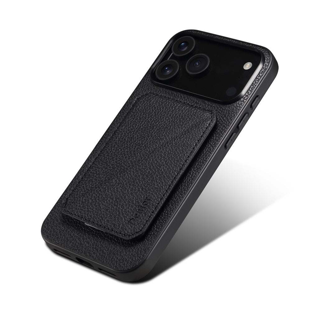 DENIOR D29 For iPhone 17 Pro Magnetic Case Leather Back Phone Cover with Detachable Card Holder