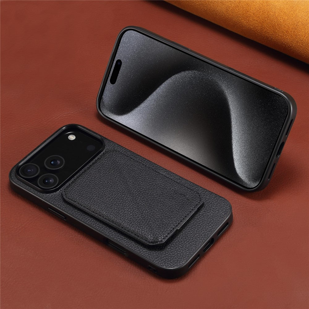 DENIOR D29 For iPhone 17 Pro Magnetic Case Leather Back Phone Cover with Detachable Card Holder