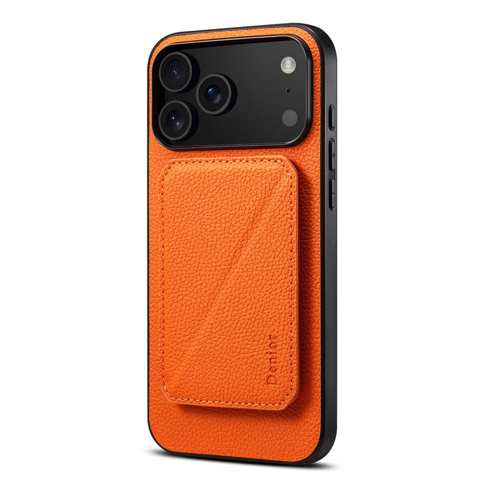 DENIOR D29 For iPhone 17 Pro Magnetic Case Leather Back Phone Cover with Detachable Card Holder