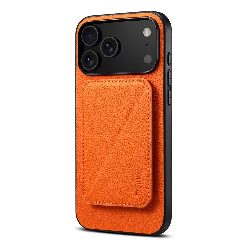 DENIOR D29 For iPhone 17 Pro Max Magnetic Case Leather Back Phone Cover with Detachable Card Holder