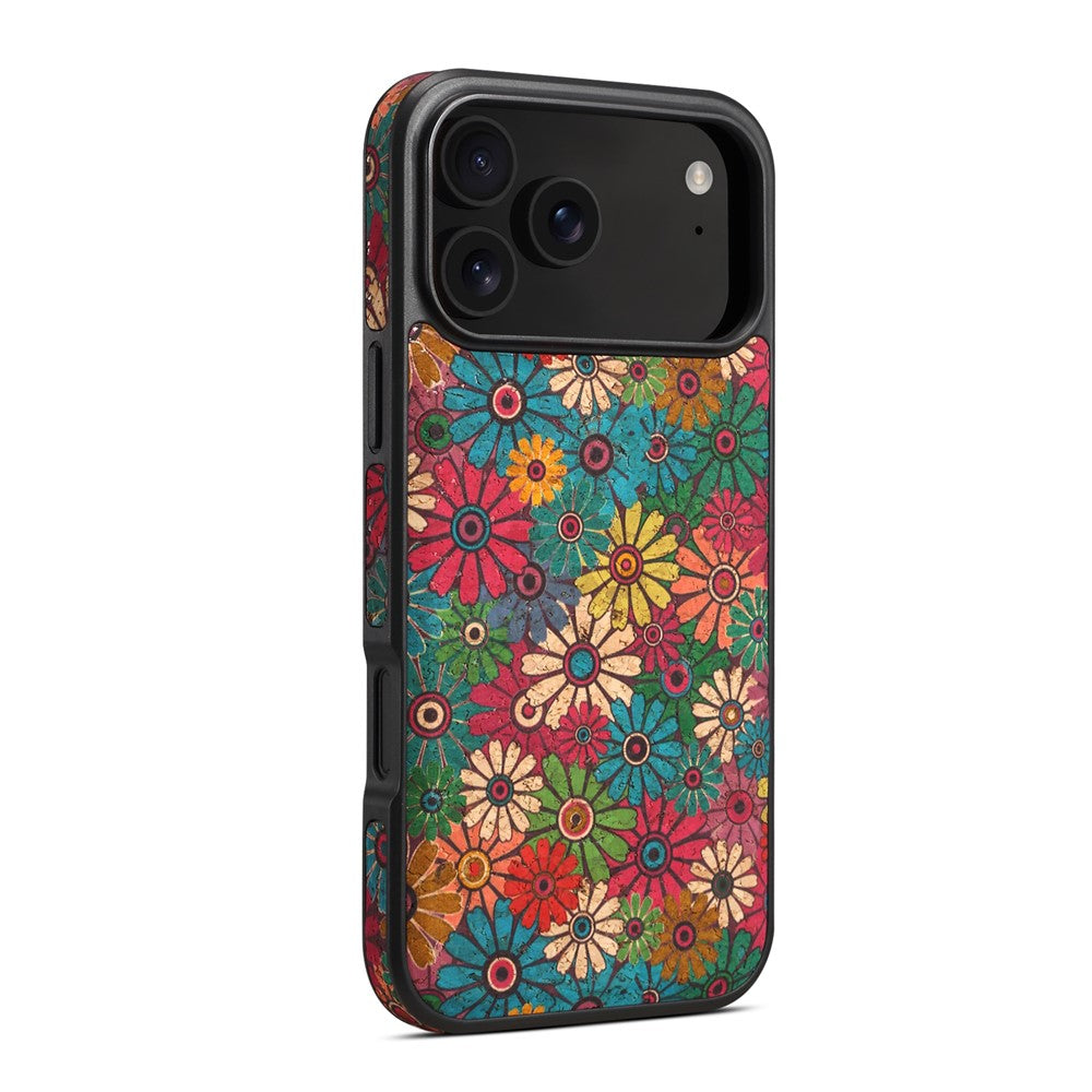 For iPhone 17 Pro Max Case Compatible with MagSafe Floral PU Leather Back Phone Cover