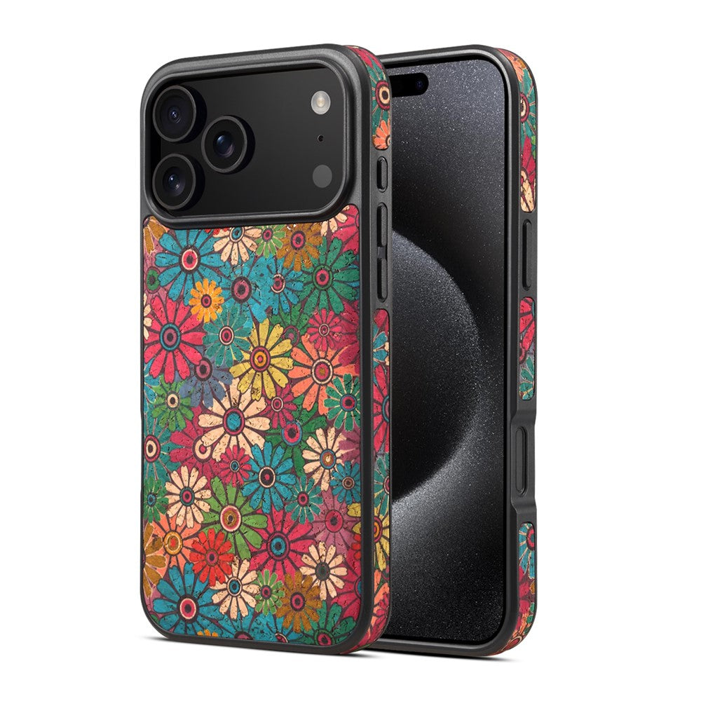 For iPhone 17 Pro Max Case Compatible with MagSafe Floral PU Leather Back Phone Cover