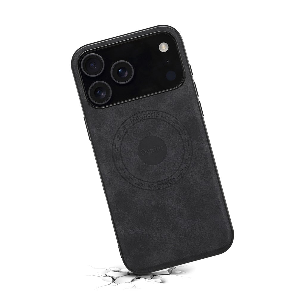 DENIOR A11 For iPhone 17 Pro Max Case Compatible with MagSafe Leather Coated PC + TPU Phone Cover