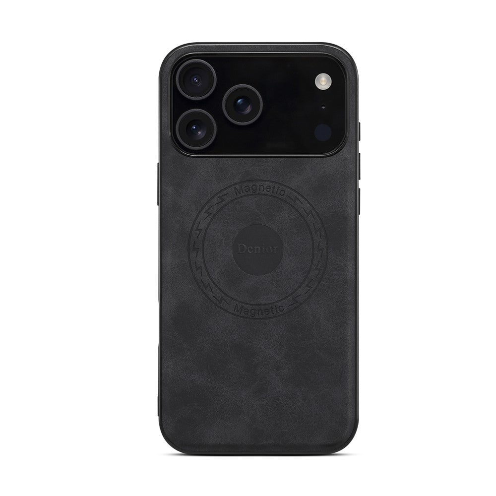 DENIOR A11 For iPhone 17 Pro Max Case Compatible with MagSafe Leather Coated PC + TPU Phone Cover