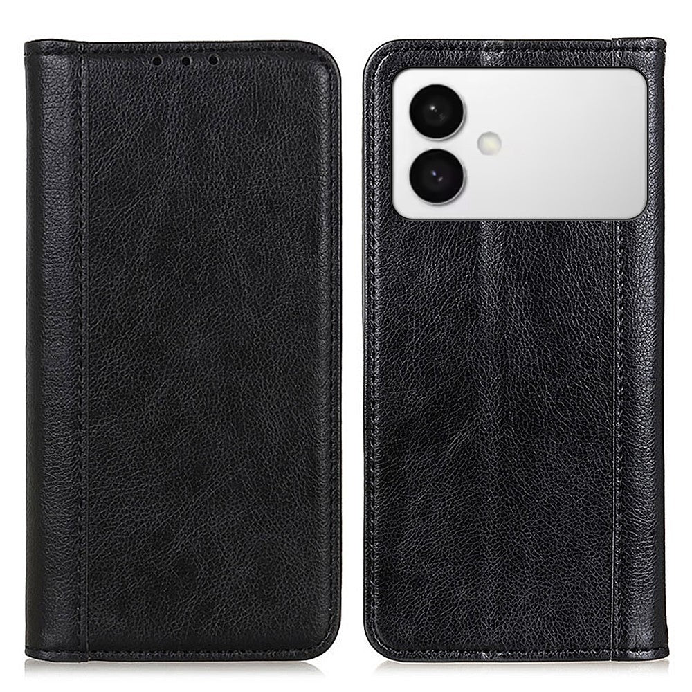 For Samsung Galaxy S26 Edge Stand Case Split Leather Litchi Texture Wallet Phone Cover