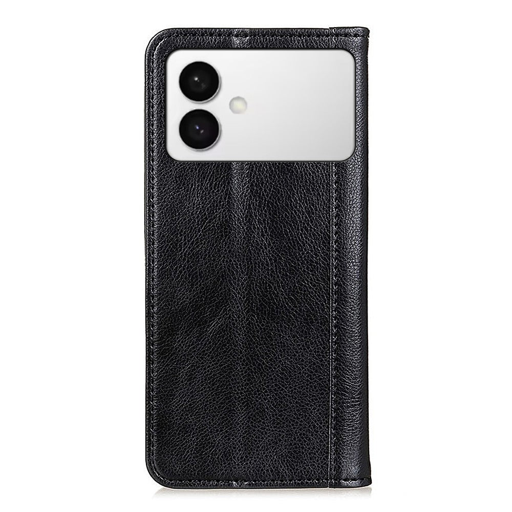 For Samsung Galaxy S26 Edge Stand Case Split Leather Litchi Texture Wallet Phone Cover