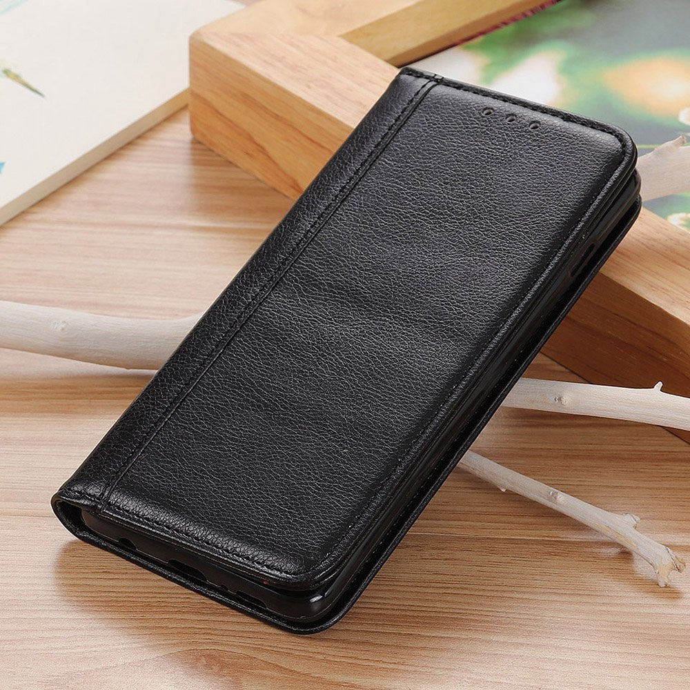For Samsung Galaxy S26 Edge Stand Case Split Leather Litchi Texture Wallet Phone Cover