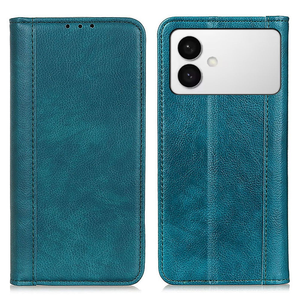 For Samsung Galaxy S26 Edge Stand Case Split Leather Litchi Texture Wallet Phone Cover