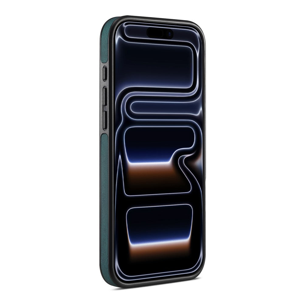 DENIOR A14 For iPhone 17 Pro Magnetic Case Rotary Kickstand Leather PC TPU Phone Cover