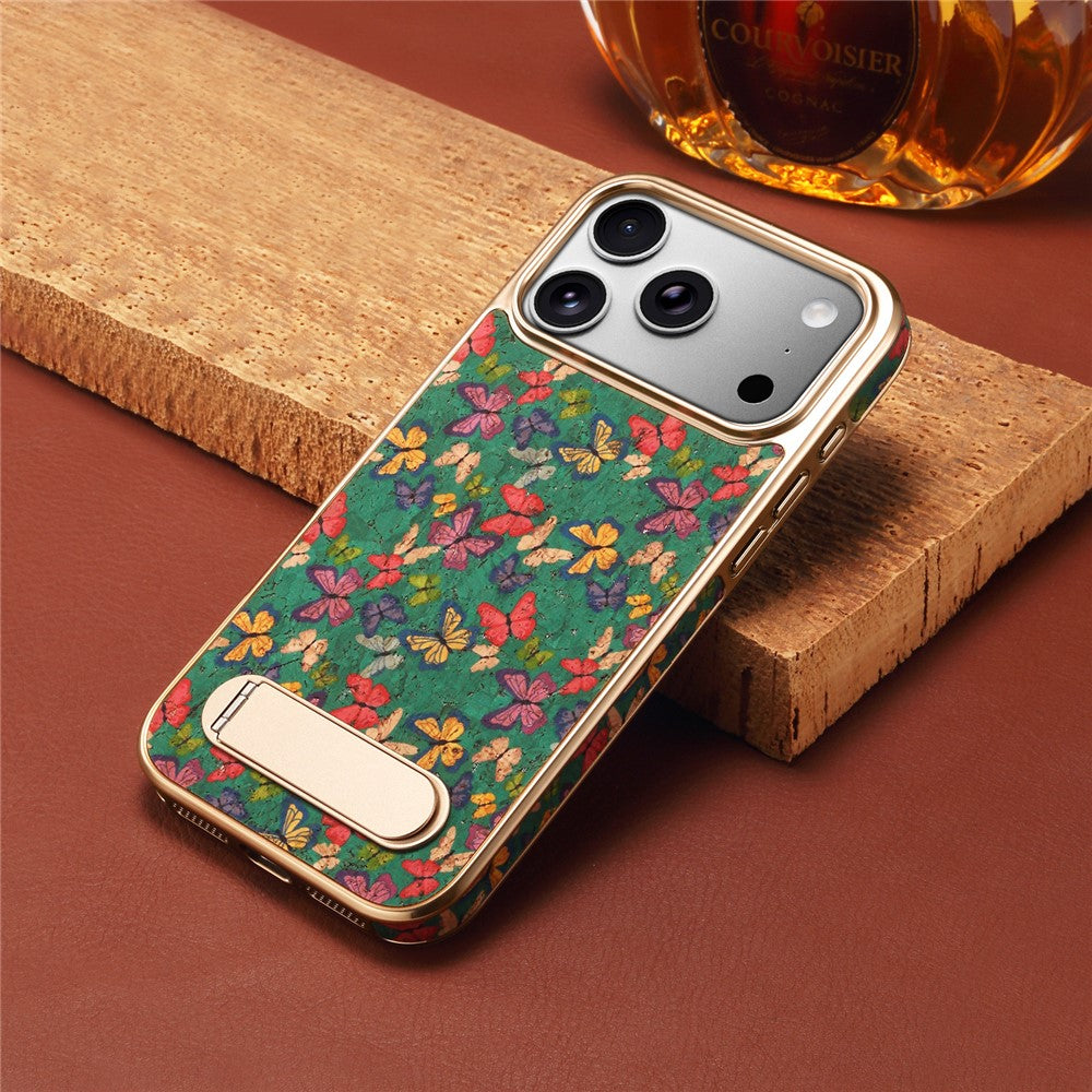 DENIOR A25+4 For iPhone 17 Pro Max Case Compatible with MagSafe Butterfly PU Leather PC TPU Kickstand Phone Cover