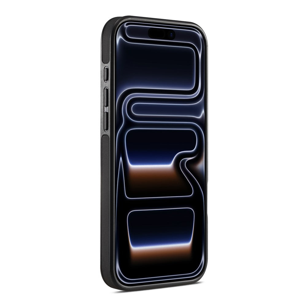 DENIOR A14 For iPhone 17 Pro Max Magnetic Case Rotary Kickstand Leather PC TPU Phone Cover