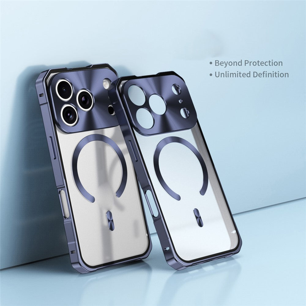 For iPhone 17 Pro Max Case Compatible with MagSafe Hard PC Metal Frame Frosted Phone Back Cover