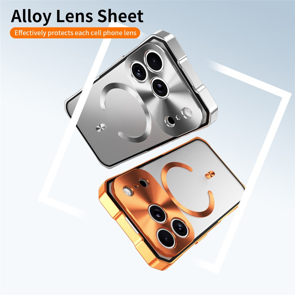 Coque pour iPhone 17 Pro compatible MagSafe, cadre rigide en polycarbonate et métal, dos de téléphone givré