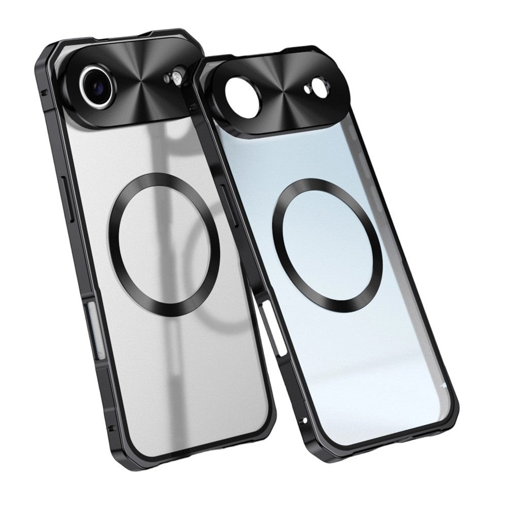 For iPhone Air Case Compatible with MagSafe Hard PC Metal Frame Frosted Phone Back Cover