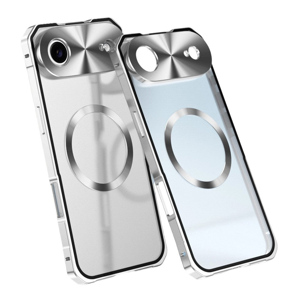 For iPhone Air Case Compatible with MagSafe Hard PC Metal Frame Frosted Phone Back Cover