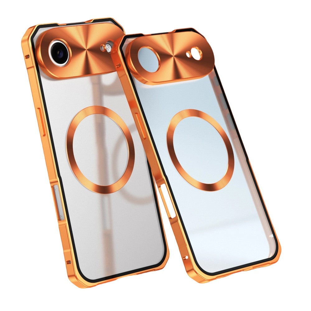 For iPhone Air Case Compatible with MagSafe Hard PC Metal Frame Frosted Phone Back Cover