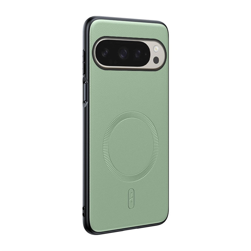 For Google Pixel 10 Pro XL Magnetic Case Compatible with MagSafe Leather Coated TPU + PC Phone Cover