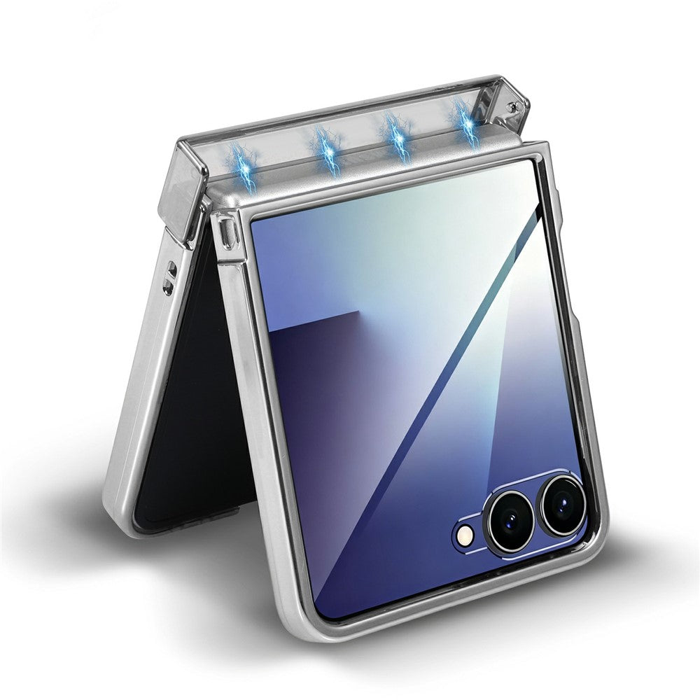 For Motorola Razr 60 Ultra 5G Magnetic Case CD Vein Rotating Kickstand Electroplated PC Phone Cover