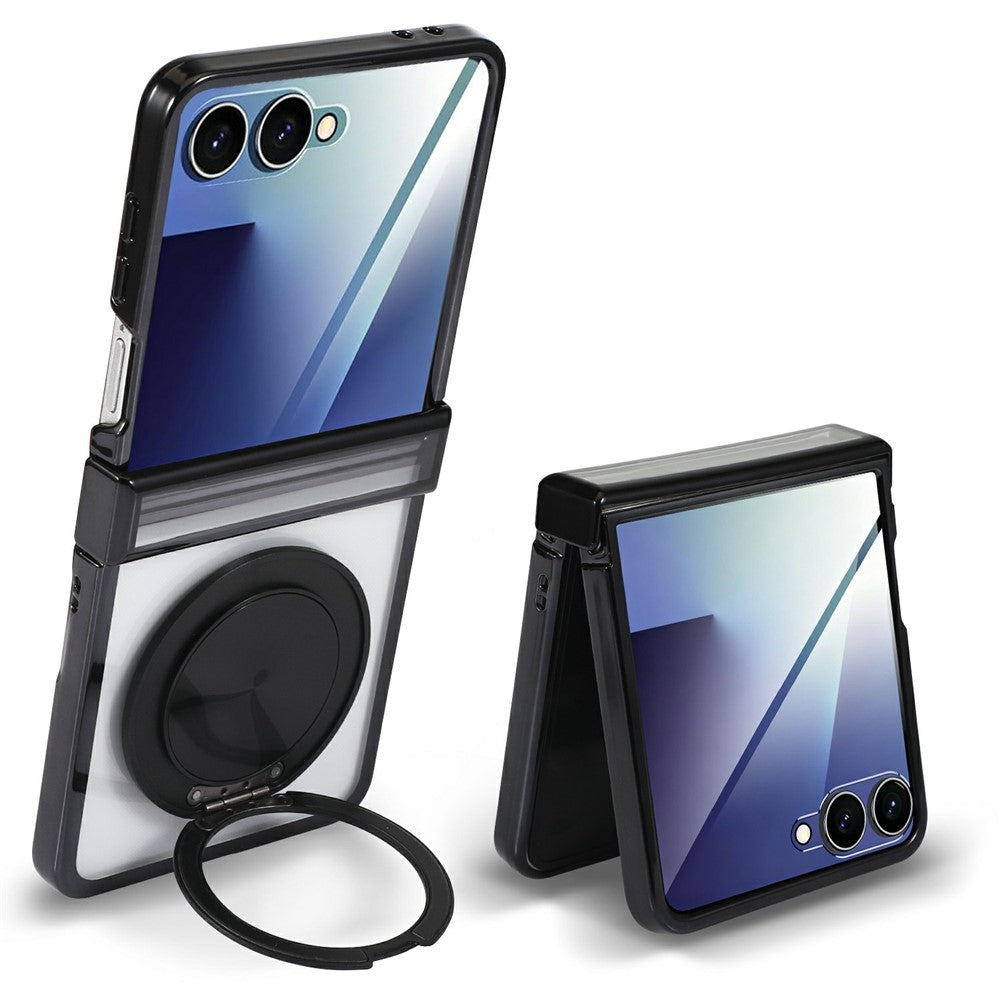 For Motorola Razr 60 Ultra 5G Magnetic Case CD Vein Rotating Kickstand Electroplated PC Phone Cover
