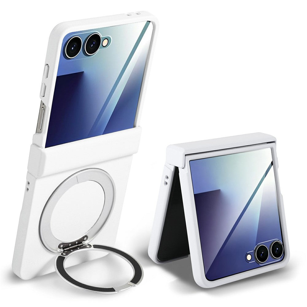 For Motorola Razr 50 Ultra 5G Magnetic Case Rotating Kickstand Electroplated PC Phone Cover