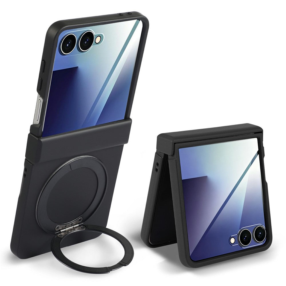 For Motorola Razr 50 5G Magnetic Case Rotating Kickstand Electroplated PC Phone Cover