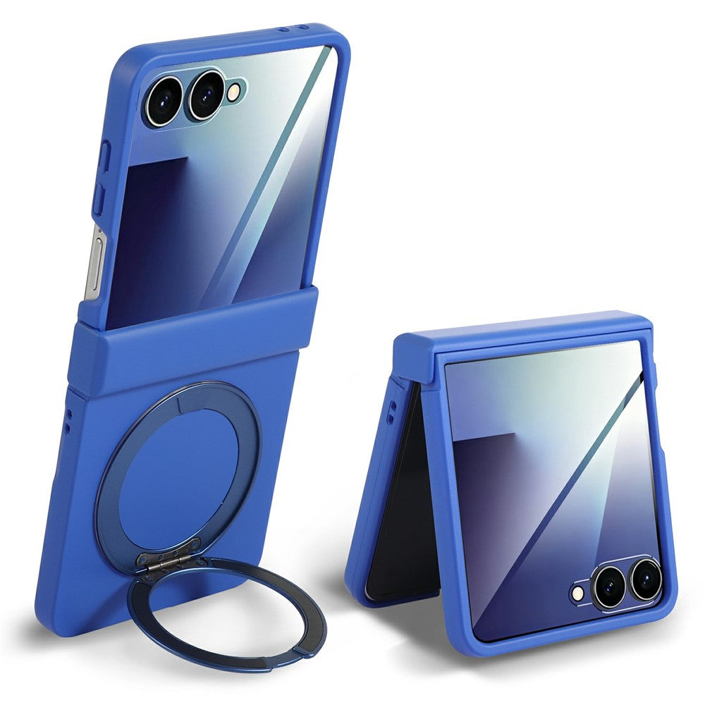 For Motorola Razr 50 5G Magnetic Case Rotating Kickstand Electroplated PC Phone Cover