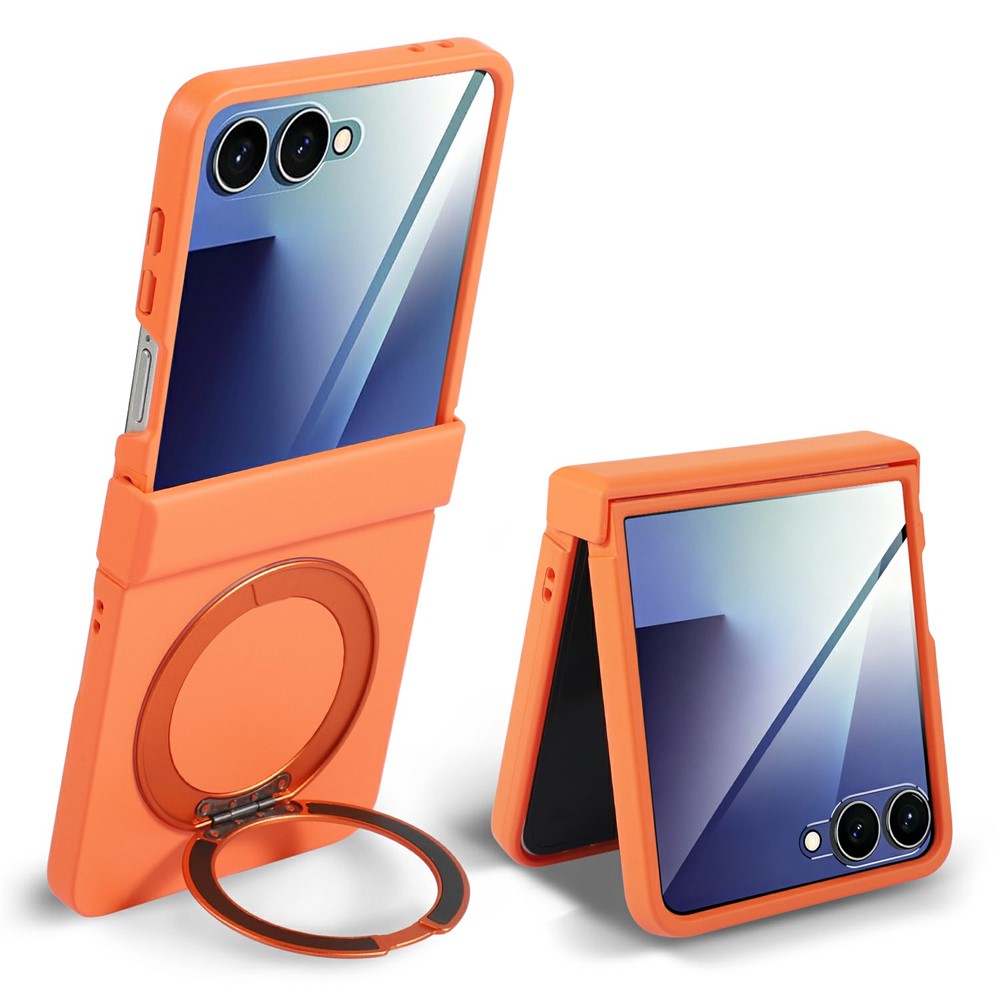 For Motorola Razr 50 5G Magnetic Case Rotating Kickstand Electroplated PC Phone Cover