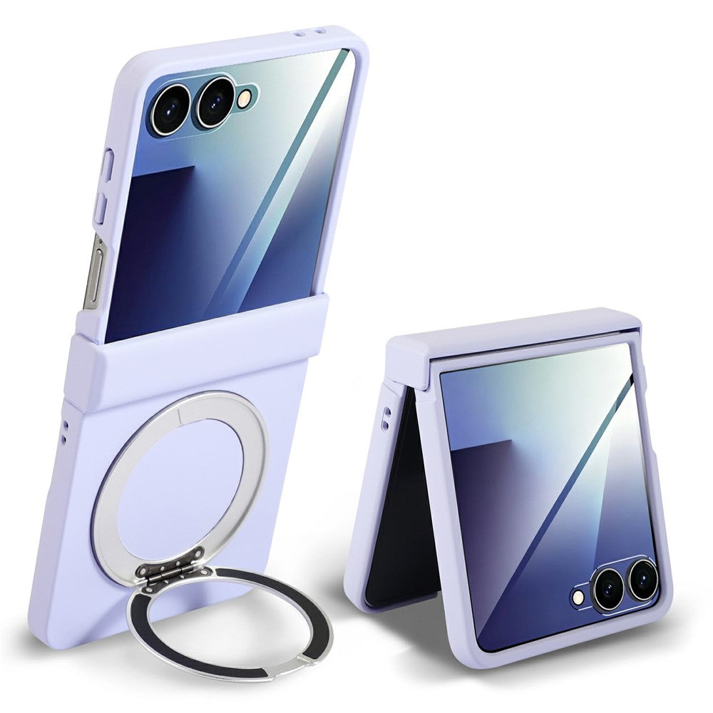 For Motorola Razr 60 Magnetic Case Rotating Kickstand Electroplated PC Phone Cover