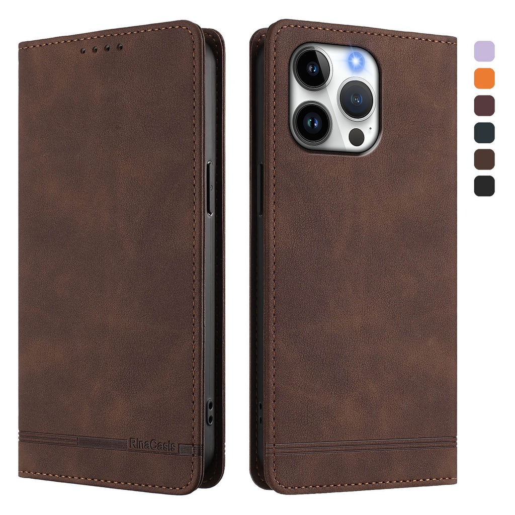 For iPhone 16 Pro Case RINACASIS RC23 RFID Blocking Wallet Stand PU Leather Phone Cover