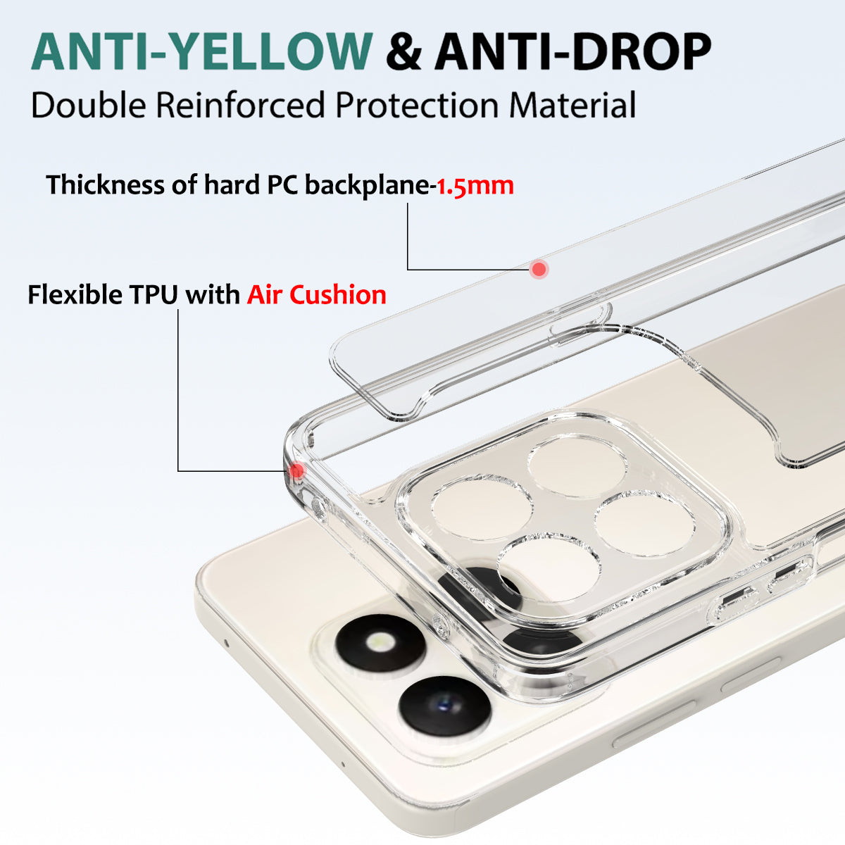 For Honor 400 Smart 5G / Honor X7d 4G / Honor X7d 5G / Honor 400 Smart 4G Clear Phone Case TPU+Acrylic Shockproof Phone Back Cover