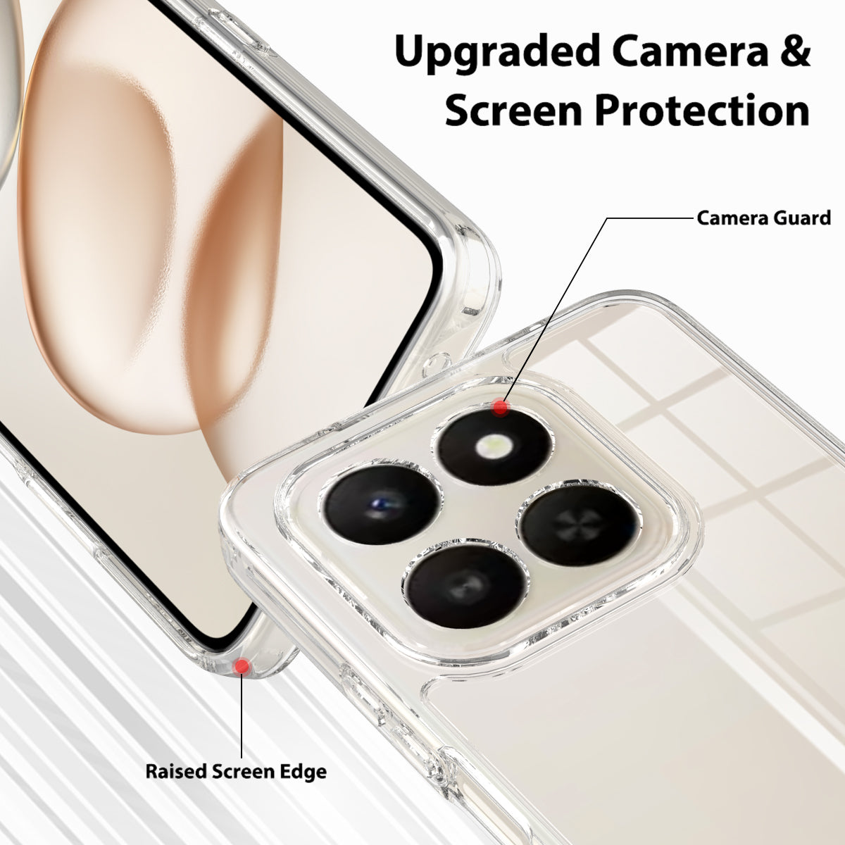 For Honor 400 Smart 5G / Honor X7d 4G / Honor X7d 5G / Honor 400 Smart 4G Clear Phone Case TPU+Acrylic Shockproof Phone Back Cover