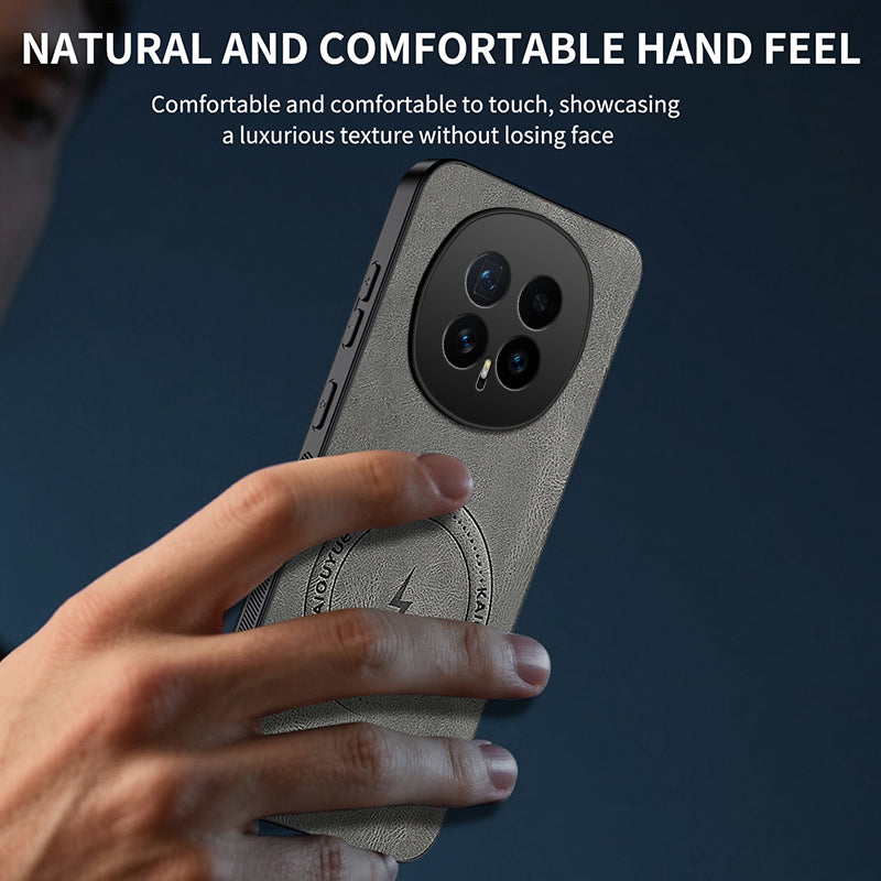 For Honor Magic8 5G Magnetic Case WANLONFENG SD1 Series Nappa Texture PC TPU Phone Cover