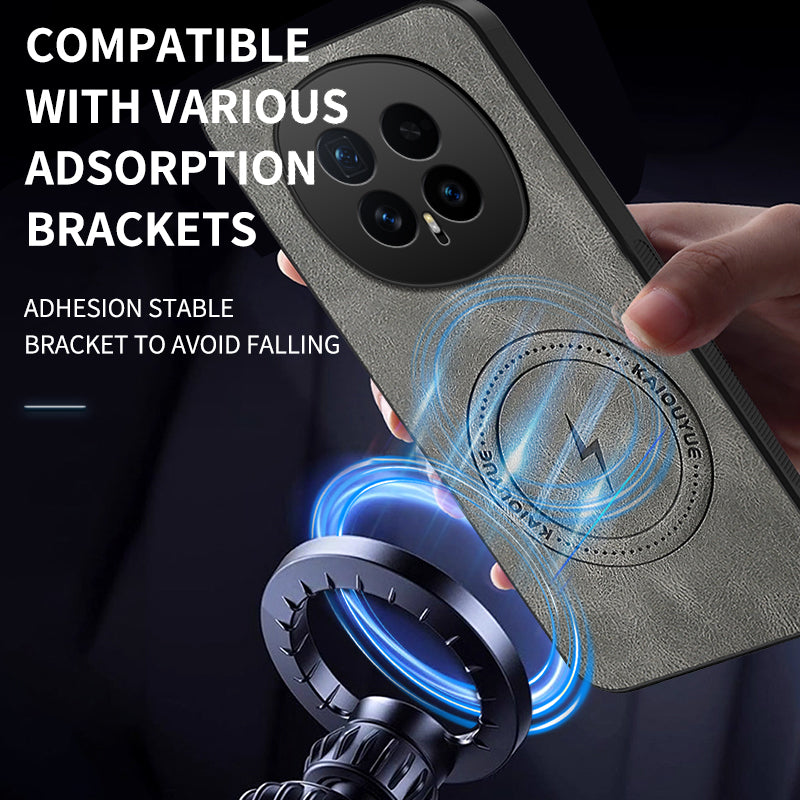 For Honor Magic8 5G Magnetic Case WANLONFENG SD1 Series Nappa Texture PC TPU Phone Cover